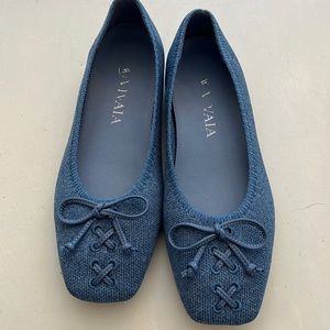 Viviana flats denim blue, size 37.5 us 8